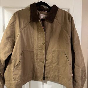 Hunter Corduroy Collar Raglan Sleeve Cotton Barn Jacket